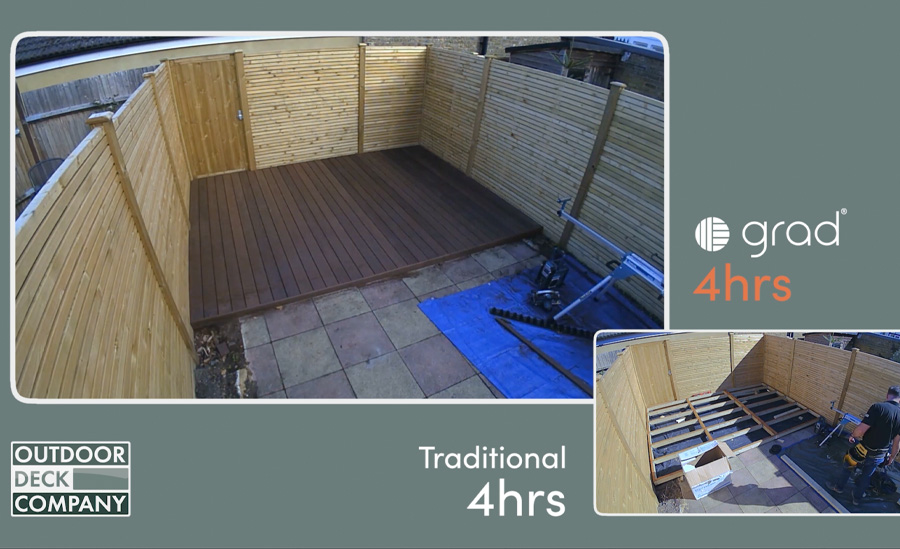 Grad Hidden-fix Decking versus Traditional Install